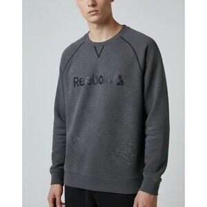 Reebok Gray Sweatshirt Long Sleeve Crewneck Mens Casual Wear Size L